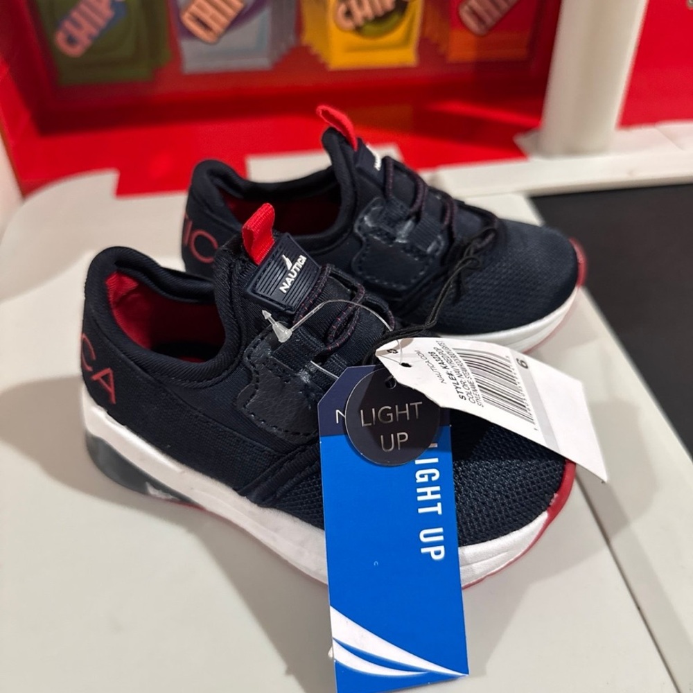 Navy and Red Kids Shoes